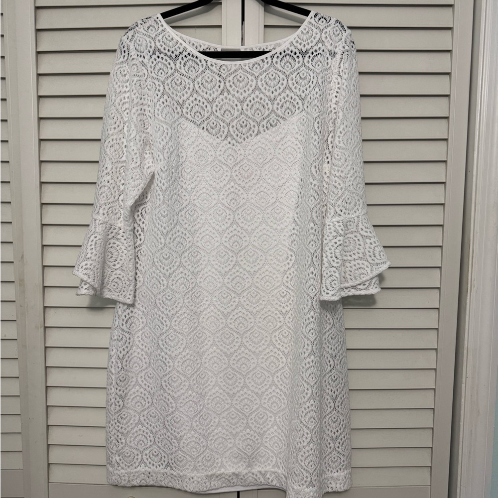 Lilly Pulitzer Fontaine Dress In Resort White Gypsea Lace
